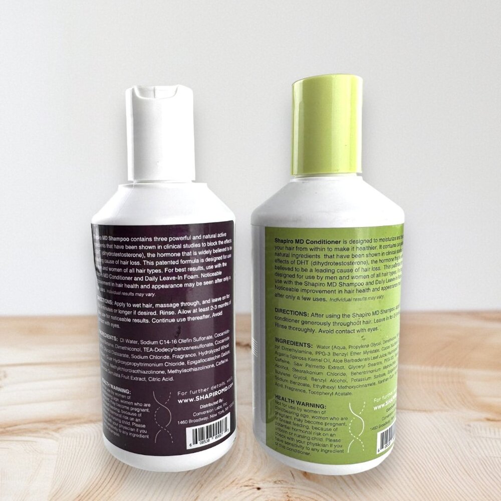 Shapiro MD Triple Action Hair Therapy Formula Shampoo & Conditioner 9.5 oz. - Picture 2 of 2